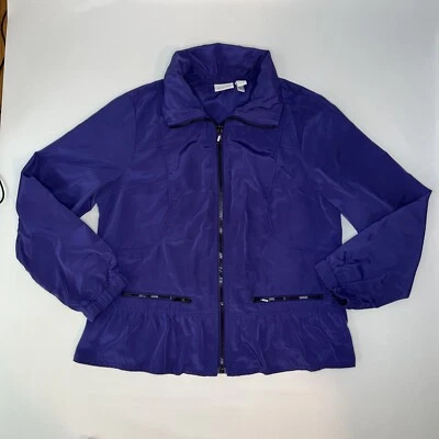 Chaqueta cortavientos Chicos Zenergy abrigo cremallera índigo volantes dobladillo para mujer talla 1 Foto 1 de 4