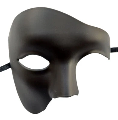 Mask MASQUERADE Phantom Half Face Mask PROM BALL Fancy Dress MENS Venetian - Image 1 of 4