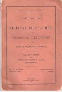 MILITARIA BUCH (1897) MILITÄRBIOGRAPHIEN In KRIEGSABTEILUNG BIBLIOTHEK - Bild 1 von 1