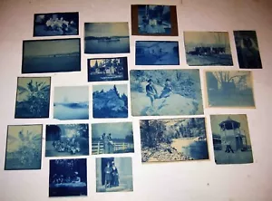 Vintage Lot von 20 CYANOTYPIEN mit den Maßen bis zu 4" x 6" jeweils um 1895-1910 - Bild 1 von 9