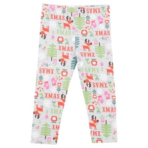 New ! Infant Toddler Girls' Holiday Reindeer Legging Set - Picture 1 of 4