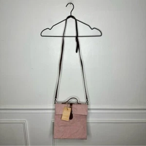 Uashmama Pink Washable Paper Lunch Shoulder Crossbody Made in Italy NEW - Picture 1 of 10