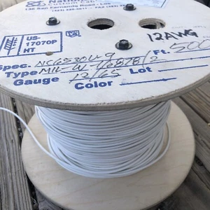 (500 pies) MIL Spec Wire 12awg trenzado plateado cobre M16878/2-BLJ-9 12/65 - Imagen 1 de 7