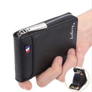 Men's RFID Zipper Faux Leather Wallet Credit Card Holder Pocket Purse Clutch