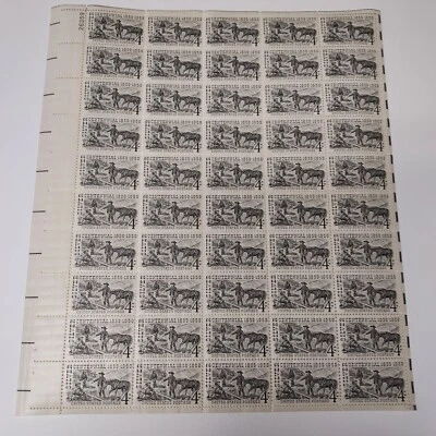 Stamps-USPS 4-cent Silver Centennial 1859-1959-#1130-50 stamp sheet#26359 - Image 1 of 4