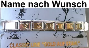 ARMBAND VETTEL EDELSTAHL VERGOLDET NAMEN WUNSCHNAME PASSEND FÜR NOMINATION - Bild 1 von 1