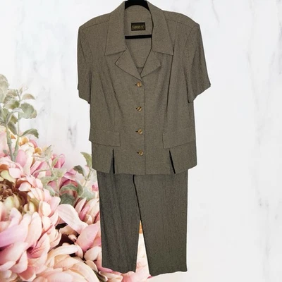 Virgo II брюки костюм комплект коричневый выветренный вискоза Саппоро Sz M винтажный - Изображение 1 из 4