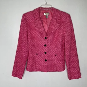 Blazer Talbots Mujer 6 Rosa Texturizado Tejido Chaqueta Boucle Carrera Forrada Clásica - Imagen 1 de 6
