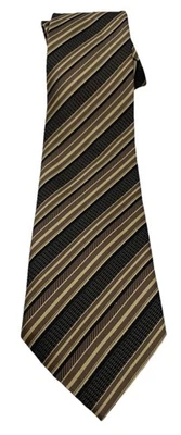 GIORGIO ARMANI Tie Men's Sz 58"x3.5 Brown Stripe 100% Silk Italy Made (TD20) EUC - Image 1 of 4