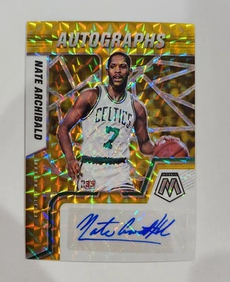 2021-22 Mosaic Nate Archibald Tiny Gold Prizm 7/10 = eBay 1/1 jersey # Auto  - Image 1 of 2