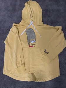 The Simpsons Marge Sequin Graphic Yellow Hoodie Sweatshirt Pullover, Size XL - Picture 1 of 2