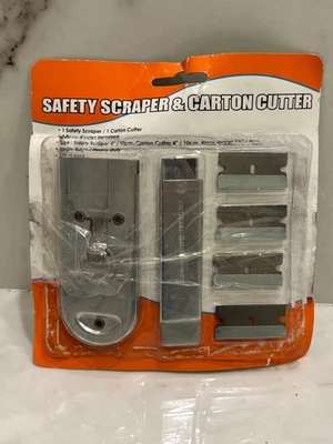 Safety Scraper & Carton Cutter Knife + Razor Blades Single Edge -New Damaged Box - Image 1 of 2