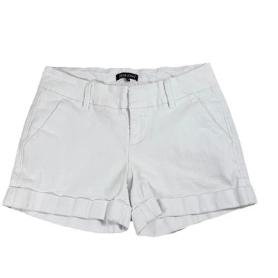 Dear John Cuffed Shorts Women’s 28 White Chino Preppy Summer Vacation Resort - Image 1 of 4