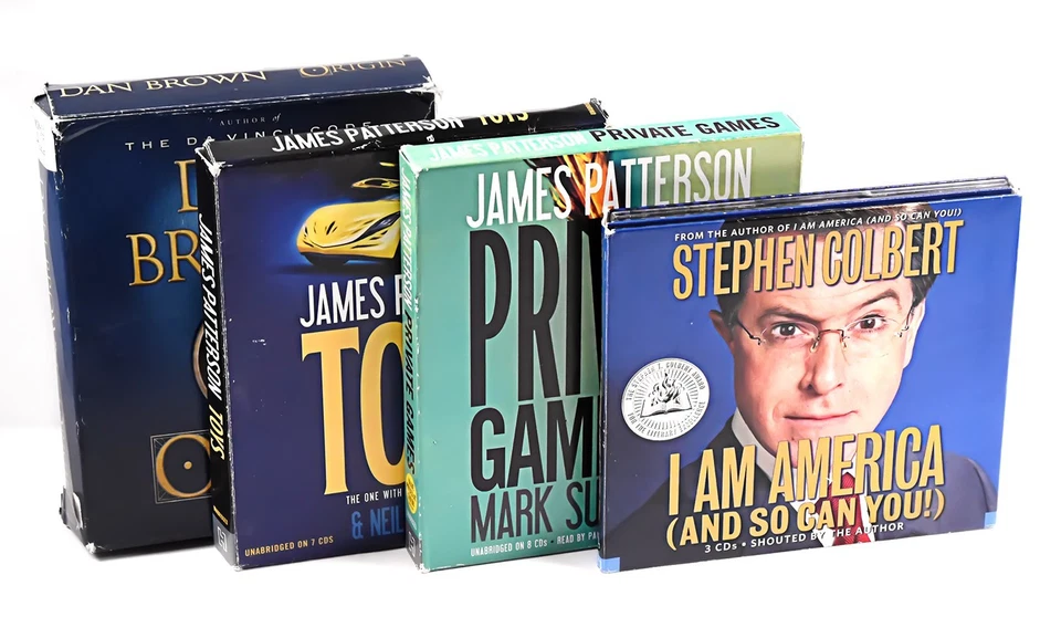 Set of 4 Audio Books, Stephen Colbert, Private Games, TOYS, Origin - BookSet03 Foto 1 de 4