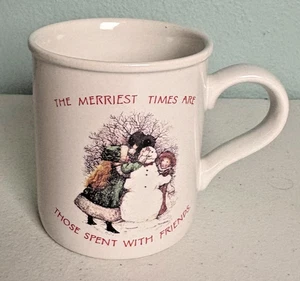 1986 American Greetings Forget Me Not Stoneware Holly Hobbie Holiday Coffee Mug - Picture 1 of 7