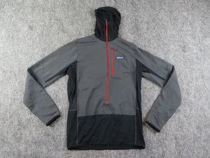 Patagonia R1 Pullover Sudadera con Capucha Para Hombre Gris Medio Regulador 3/4 Cremallera Polartec Waffle - Imagen 1 de 11