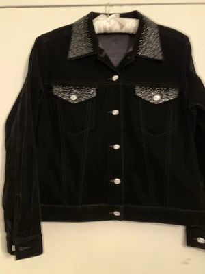 Christine Alexander ,  BLACK,  Jacket ,  Swarovski,Rhinestones Trim , ,NWOT (M ) - Image 1 of 4