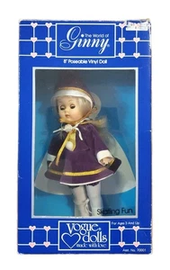 Vintage Vogue Ginny Doll Skating Fun Ice Skater 8 Inch Purple Outfit Blonde - Picture 1 of 7