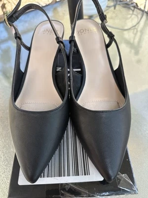 NWB Jones New York Women’s Charla Kitten Heel Slingback Pumps Pumps Black Size 8 - Image 1 of 4