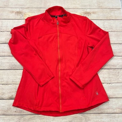 Chaqueta deportiva Spyder Active para mujer roja con cremallera agujeros para los pulgares talla L Foto 1 de 4