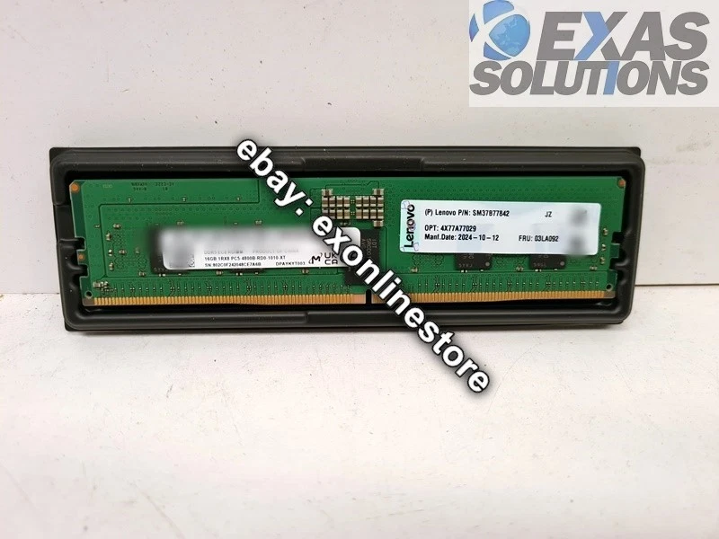 4X77A77029 - ThinkSystem 16GB TruDDR5 4800MHz (1Rx8) RDIMM - Image 1 of 1