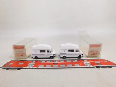 2X Wiking H0 1:87 14 267 Camper Mercedes MB John Cook Mint Box #DX59-0,5 - Immagine 1 di 4