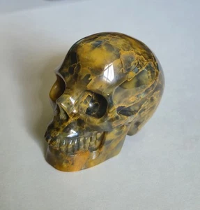 Skullis 2.0" NEW PIETERSITE CRYSTAL SKULL Hand Carved, Realistic,Crystal Healing - Picture 1 of 6