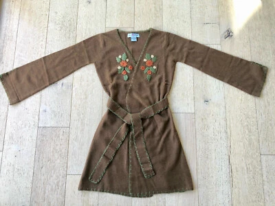 NWOT Kids Blush 100% Cashmere Sweater Coat w Hand Embroidered Flowers, XS - Image 1 of 4