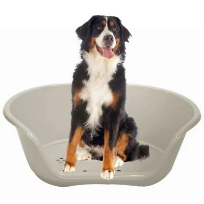 Grey Plastic Pet Bed Heavy Duty Waterproof Cat Dog Basket Large Comfortable - image 1 of 4