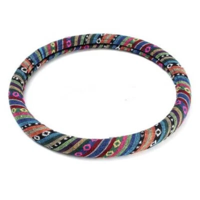 15in Colorful Linen Car Steering Wheel Cover Non-slip Car Accessories Accessory  - Image 1 of 4