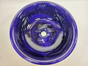 16" ROUND TALAVERA   drop in sink     mexican bathroom handmade ceramic folk art - Picture 1 of 5
