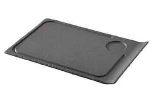PLATO DE ACERO / PLATO DE HAMBURGUESA / PLACA DE SERVICIO 33 cm x 22 cm, BARDE ALTO pizarra mate - Imagen 1 de 4