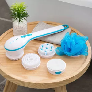 Electric Bath Shower Brush Spinning Spa Body Back Massage Cleaning with 5 Heads - Picture 1 of 9
