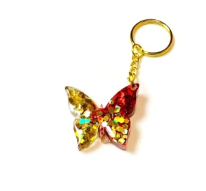 Glitter & Flakes Butterfly Keychain - Picture 1 of 31