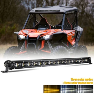 20 Inch 240W Slim LED Light Bar dual color Off Road Lights strobe Amber white - Picture 1 of 11
