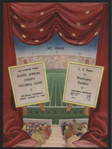 Programma gioco calcio RAMS vs REDSKINS 1952 - Foto 1 di 1