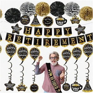 Golden Years Celebration Kit - 22pc Retirement Party Decorations with Happy Reti - Picture 1 of 7