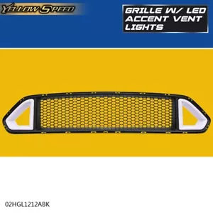 Fit For 18-21 Ford Mustang Bumper Grille Turn Signal LED DRL Light Honeycomb - Foto 1 di 12