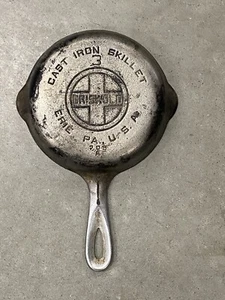 Vintage Griswold 705A #3 und 699B #6 Gusseisen Pfanne Bratpfanne Erie PA - Bild 1 von 4