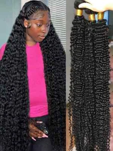 New Loose Wave Human Hair Bundles Brazilian Curly 3 4 Bundles Raw Hair Double - Picture 1 of 21