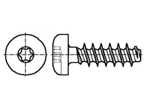 100X 3216048 Schraube für Kunststoff 5x16 Kopf: Zylinder Torx® Stahl Zink BOSSAR - Bild 1 von 1