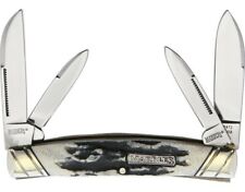 Marbles MR472 Black Stag 4 Blade Congress Folding Pocket Knife