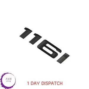 116i MATT BLACK REAR BOOT LID TRUNK BADGE EMBLEM LETTERING FOR BMW 1 SERIES - Picture 1 of 3