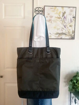 Timbuk2 Jet Gray Nylon/Black Leather Tote PC Laptop Pad Multifunctional Unisex - Image 1 of 4