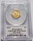 2015 Gold Eagle-Wide Reeds G$5 - Pcgs Ms70 First Strike, Signed Edmund C. Moy