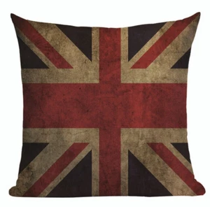 Vintage United Kingdom Flag L11 Cushion Pillow Cover UK Union Jack Europe Queen - Picture 1 of 5