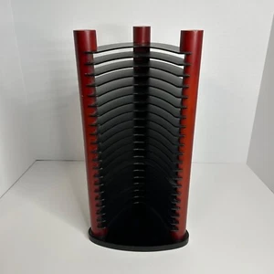 Wood Black 20 CD Tower Rack Holder Organizer Futuristic Modern Retro Atlantic - Picture 1 of 6