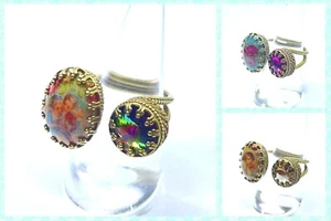 RING Lovely Michal Negrin Crystals Elegant Flowers all size Made in Israel - Picture 1 of 53