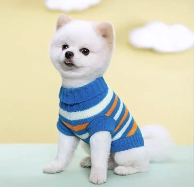 Dog Sweater Size Small Blue New Stripped - Image 1 of 4