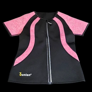 NEW! JUNLAN Neoprene Women's Slimming Sauna Sweat Short Sleeve Body Shaper Small - Picture 1 of 9